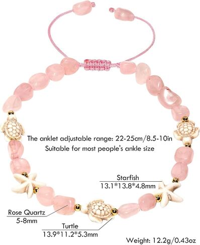 Boho Turtle Starfish Ankle Bracelets for Women Tumbled Crystals Beaded Anklet Summer Hawaii Beach Adjustable Party Foot Jewelry in Kuwait
