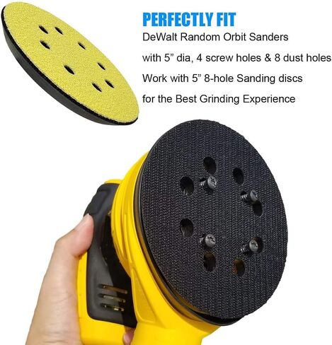 2 Pack 5 Inch 8 Hole Replacement Sander Pad for Dewalt DWE6423/6423K, DWE6421/6421K, DWE6421-B2, DWE6421-B3, DWE6421-BR, DCW210B - 5" Hook and Loop Sanding Backing Pad in Saudi Arabia