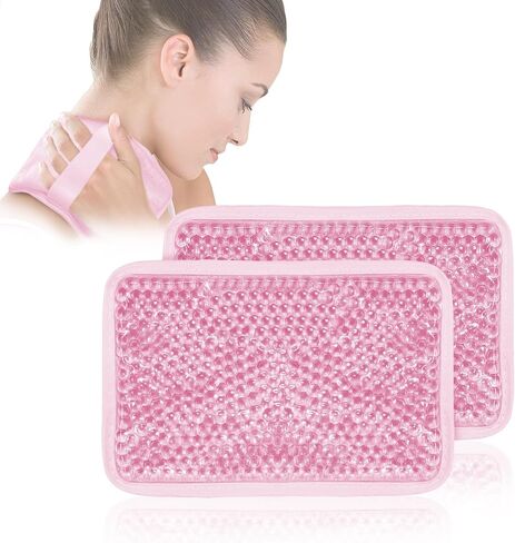 Kids Ice Packs for Injuries Reusable 2 Packs Cold or Warm Compress Gel Bead Cooling Packs with Strap for Neck Head Fever Wisdom Teeth Recovery First Aid 4.9 Inch in Saudi Arabia