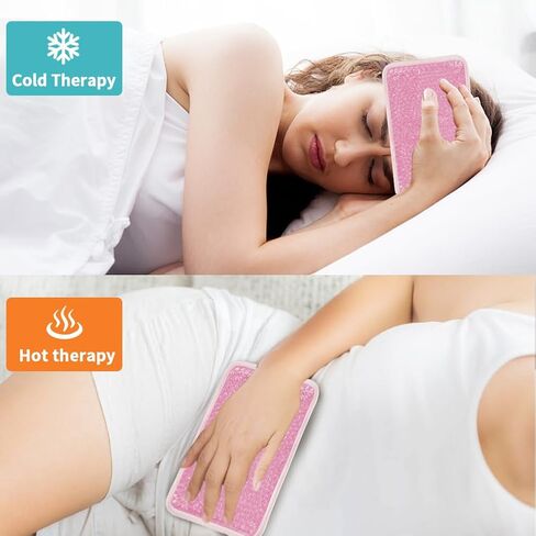 Kids Ice Packs for Injuries Reusable 2 Packs Cold or Warm Compress Gel Bead Cooling Packs with Strap for Neck Head Fever Wisdom Teeth Recovery First Aid 4.9 Inch in Saudi Arabia