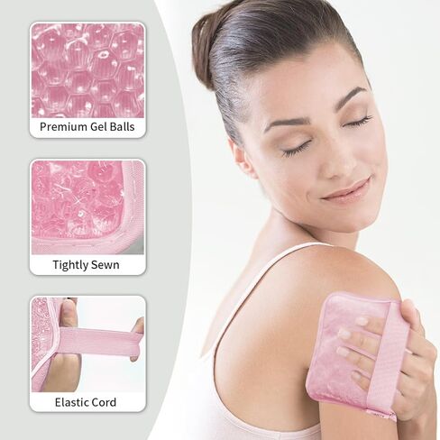 Kids Ice Packs for Injuries Reusable 2 Packs Cold or Warm Compress Gel Bead Cooling Packs with Strap for Neck Head Fever Wisdom Teeth Recovery First Aid 4.9 Inch in Saudi Arabia