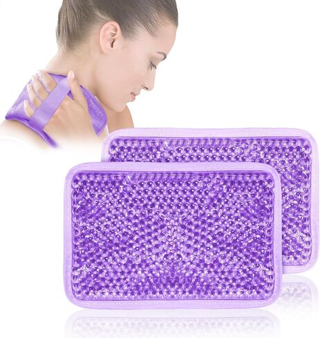 Kids Ice Packs for Injuries Reusable 2 Packs Cold or Warm Compress Gel Bead Cooling Packs with Strap for Neck Head Fever Wisdom Teeth Recovery First Aid 4.9 Inch in Saudi Arabia