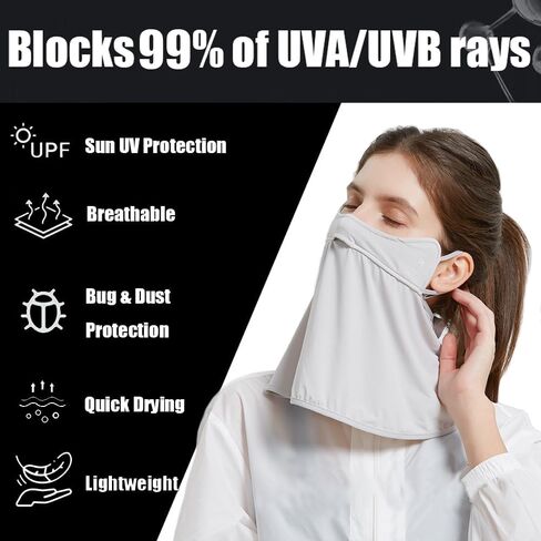 M-YOUNG UV Protection Neck Gaiter Face Cover for Summer Outdoor Activities Balaclava Bandana for Women in Saudi Arabia