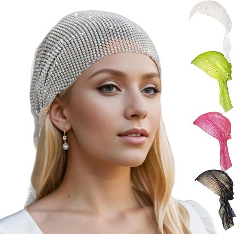 Munyee Hua Rhinestone Short Rave Headscarf in Kuwait