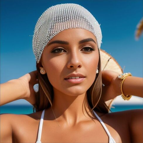 Munyee Hua Rhinestone Short Rave Headscarf in Kuwait