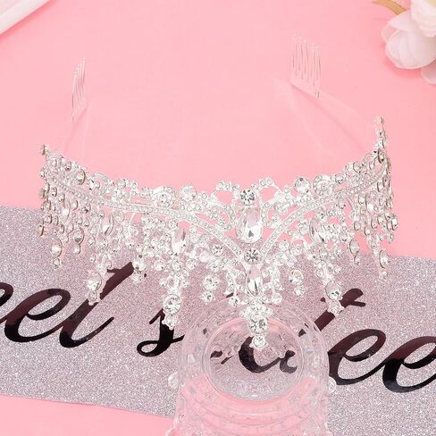 Chanaco Sweet 16 Birthday Sash & Tiara - 16th Birthday Crown & Sash, Tiara for Women, Party Decoration & Supplies in Kuwait