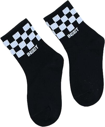 Boys Checkered Crew Socks Plaid Cotton Socks Breathable Cute 3/5 Pairs Toddler Socks 1-12 Years in Kuwait