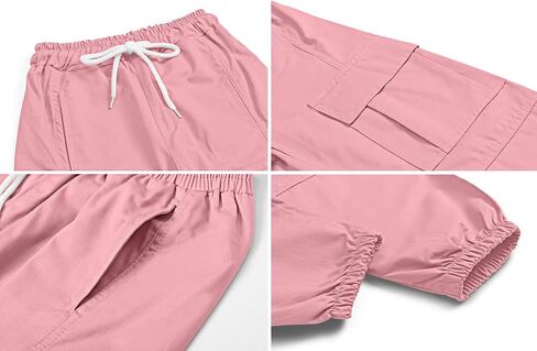 ARTMINE Girls 2 Piece Outfits Short Sleeve Crop Top Cargo Jogger Pants Set, 6-14 Years in Saudi Arabia