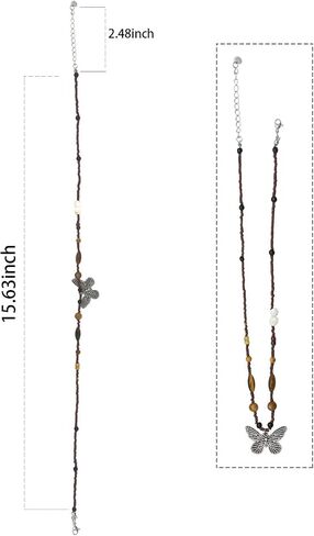 Western Region Necklace for Women Lion Butterfly Beads Natural Stone Retro Beaded Lady Women 17.71 Inch in Saudi Arabia