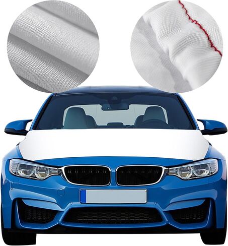 Solid White Car Hood Cover 4x5 Ft Pure Color Hood Flag Cover for Elastic Fabrics Can be Washed, Car Bonnet Banner Engine Cover Decoration for Event Item in Saudi Arabia