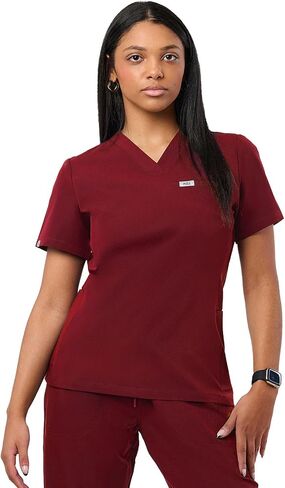 Peelz Natalie 4-Pocket V-neck Scrub Tops للنساء-فرك النسيج الناعم ، والنساء ، قمة فرك للسيدات ، Fit Slim in Kuwait