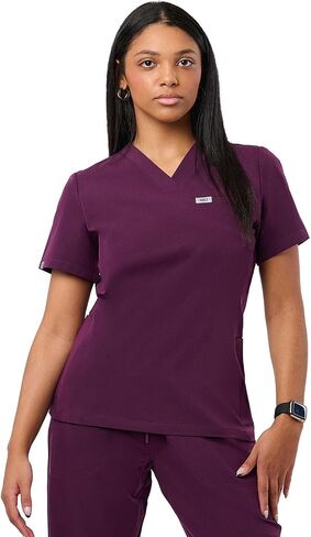 Peelz Natalie 4-Pocket V-neck Scrub Tops للنساء-فرك النسيج الناعم ، والنساء ، قمة فرك للسيدات ، Fit Slim in Kuwait