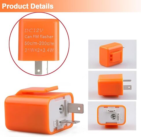 Motorcycle LED Turn Signal Flasher Relay, 4PCS 12V 2 Pin Adjustable Motorbike LED Turn Signal Indicator Relay, Hyper Flash Electronic Flasher Relay, Universal Motorbicycle Accessories (Black) in Kuwait