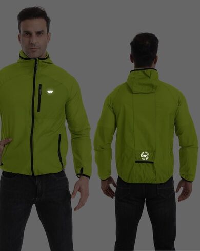 Wulibike Mens Windbreaker Jackets Lightweight men's cycling jacket with Hood Unisex Packable Golf Running Wind Breaker Jacket in Kuwait
