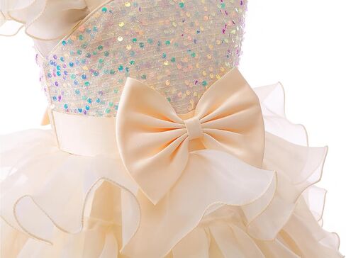 Lamgool Girls Formal Dress Toddler Pageant Rainbow Princess Ruffle Flower Elegant Tutu Sequin Ball Gown for Baby Girls Spring in Saudi Arabia