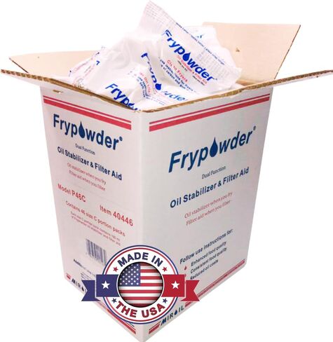 MirOil P100, Case of 90 x Size C (160ml) Portion Packs for Fryers with Oil Capacities of Up to 40 lbs Item 40455 Fry Powder Oil Stabilizer Filter Aid, Remove Fry Oil Contaminants (1) in Kuwait