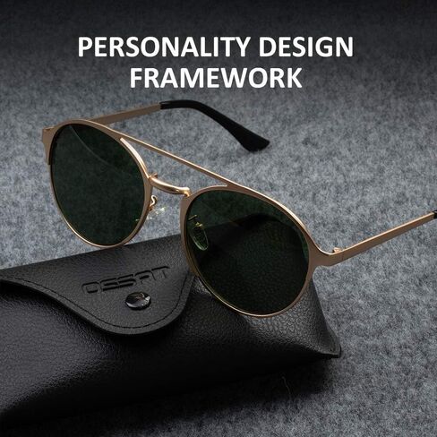 OSSAT Metal Frame oval Sunglasses Mirrored Lens classic neutral in Kuwait