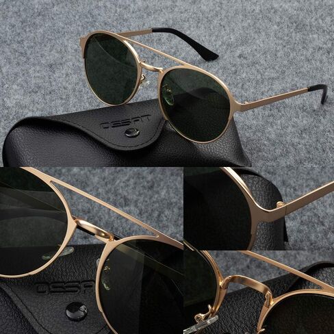 OSSAT Metal Frame oval Sunglasses Mirrored Lens classic neutral in Kuwait