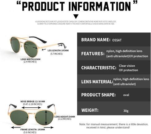 OSSAT Metal Frame oval Sunglasses Mirrored Lens classic neutral in Kuwait