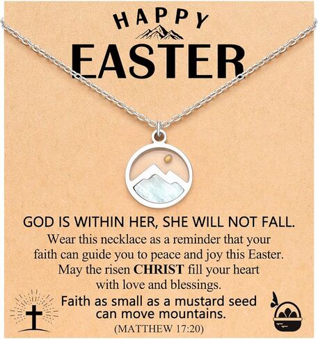 Happy Easter Gifts-Silver/Gold Moving Mountains Mustard Seed Necklace Religious Christian Gifts for Girls Women in Kuwait