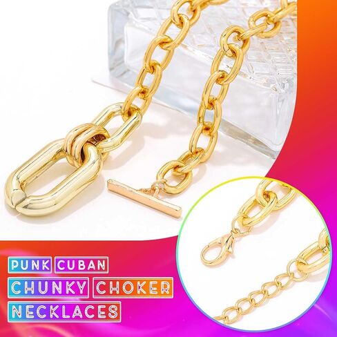 CLOACE Chunky Choker Necklaces Layered Pendant Necklace Chain Punk Thick Necklace Accessories for Women in Saudi Arabia