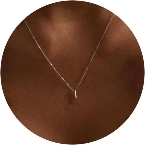 Initial Necklaces for Women,Dainty Silver Letter Necklace Name Personalized Monogram Pendant Necklace Simple Cute Initial Necklace Choker Necklace for Women Trendy Silver Jewelry Gifts in Kuwait