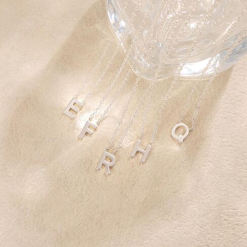 قلادة أولية للنساء ، قلادة فضية لذيذة اسم قلادة مونوجرام مونوجرام قلادة بسيطة قلادة قلادة أولية بسيطة للنساء هدايا المجوهرات الفضية العصرية in Kuwait