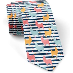 (Llama Design) Fashion Novelty Necktie, Conversation Neckwear Ties Great for Party and Events