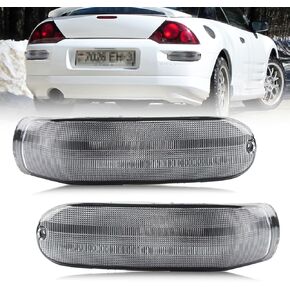 Rear Side Marker Bumper Lights Housing Compatible with Mitsubi-shi Eclipse 2002-2005, [DOT] [IP67 Waterproof] Rear Turn Signal Marker Light Cover [No Bulbs], 2 PCS, Sleek Clear Lens