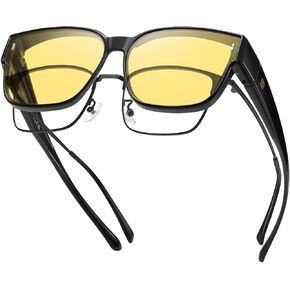 DUCO Polarized Fit Over Sunglasses for Women Men, Trendy Square Glasses, Oversized Protection Wear Over Glasses DC8985