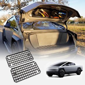 Cybertruck Front Trunk Molle Panels 2 Pcs Accessories Aluminum Frunk Tools Organizer for Cyber Truck Cargo Storage Plug & Play Installation