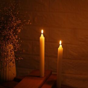 Welburn Veda&Co™ Church Candles, Household Candles, Emergency Candles - Pack of 24, 19mm x 7" (7 Hours Burn Time), 100% Fully Refined Paraffin Wax, for Memorial, Christmas Eve, Shabbat (White) in Saudi Arabia