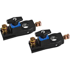 Car Battery Disconnect Switch, 2PCS Heavy Duty 12V-24V Copper Auto Power Isolator Quick Cut Off Switches, Anti-Leak Vehicle Battery Terminal Accessories, Universal for RV Truck SUV