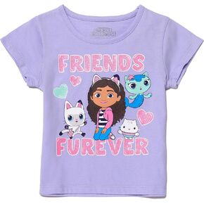 Gabby's Dollhouse Friends Furever T, Girls Cute Short Sleeve Shirts for Toddlers