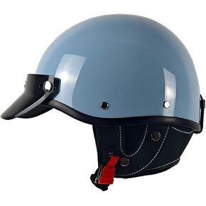 Half Motorcycle Helmets Retro Open Face Half Shell Motocross Helmet for Cycling Motocross Cruiser Bike Scooter Chopper Men Women DOT Approved