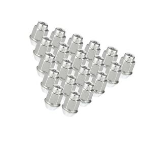 Motoforti 20 Pcs Wheel Lug Nuts Compatible for Chevrolet Malibu Impala for Buick Encore, Durable M12 x 1.5 Carbon Steel Silver Tone Tire Lugnuts Long-Lasting