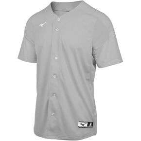 Mizuno Youth Aerolite Full Button Baseball Jersey, Grey, Large