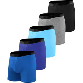 Incontinence Underwear for Men 150ML Absorbent Washable Reusable Heavy Flow Bladder Cotton Leak Proof Protective Boxer Briefs 5 Pack (Multicolor01, Medium)