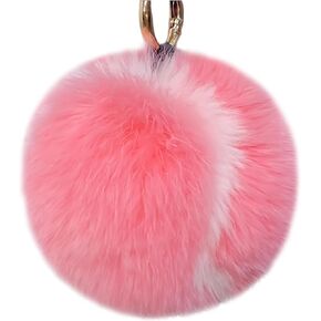 Cute Fluffy Tennis Keychain Plush Pendant Ball Key Rings Soft Pompom Keychain for backpack Handbag Purse Charms