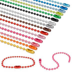 200 Pcs Ball Bead Chain Keychain Set - Bead Keychain Chain Ball Chain Keychain Beads Ball Chain Necklace Ball Keychain Beaded Key Chain Chain - Dog Tag Chain for Keychain Beaded Keychain for Crafts