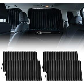 4 Pack Car Window Covers,Car Window Shades,Universal Black Side Window Shades,99% Glare Car Curtains for Sedans, SUVs, and Off Road,Front: 45x80cm,Rear: 90x45cm