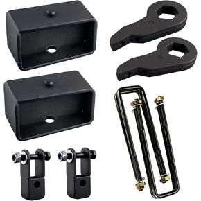 طاقة شريرة 1-3 "أمامية و 3" مجموعة رفع مستوى التسوية الخلفية متوافقة مع 1999-2007 Chevy Silverado 1500 GMC SIERA
