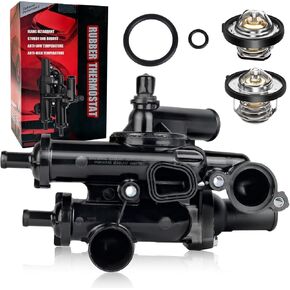Thermostat Housing Assembly W/Sensor 68003582AB - Compatible with Dodge, Jeep - Journey 09-20, Avenger 09-14, Compass Patriot 07-17, Caliber, Sebring, 200 - DOHC 4Cyl 2.4L 2.0L