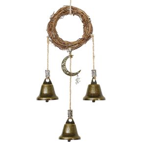 Witch Bells Witchcraft Decor Gifts Magic Pagan Wall Home Room Door Knob Decorative Protection Kitchen Witches Runes Wiccan Altar Supplies (Hemp Rope 3 Bells)