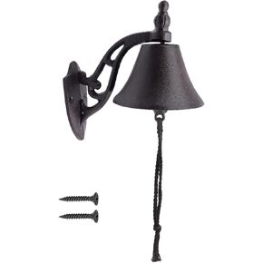 Oedema Dinner Bell Outdoor Wall Mount Cast Iron Bell Rustic Vintage Hanging Bell for Outdoor, Inside, Farmhouse 3.94" D×2.68" W