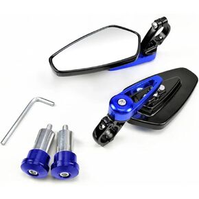7/8" Motorcycle Mirrors,Bar End Rear View Mirrors Compatible with Honda Grom,Ducati, Suzuki,Yamaha, Kawasaki and More (BLACK)