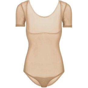 Women's Mesh Sheer Chest Opened Belly Dance Bodysuit