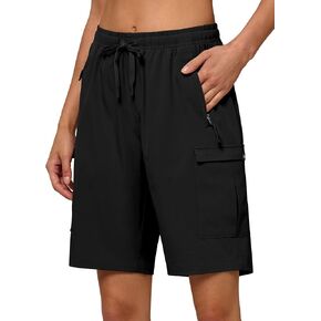 Willit Women’s 7 ''/9 "شورتات رياضية للمشي لمسافات طويلة مع جيوب سحاب سريعة الجافة للتخييم ، الجولف ، مقاومة ماء السفر