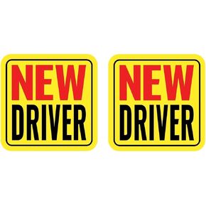 New Driver Magnet for Car, Student Driver Magnet, 2-Pack Removable Reflective Car Decals - Durable Automotive Exterior Accessories Stickers for Cars (Red/Black - Student)