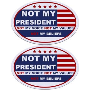 2 Pack Not My President Magnets Vinyl Coat of Arms Auto Bumper Magnet Fade Proof Waterproof Outdoor Indoor